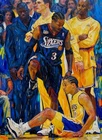 Allen Iverson NBA Finals Step Over Painting Art Card Print Artist Signed 2/30