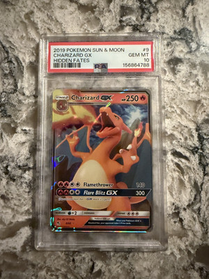 2019 Pokemon Sun & Moon Charizard Hidden Fates 9/68 - PSA 10