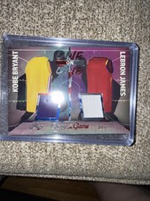 2025 leaf glory of the game relic game used lebron james/kobe bryant 3/5