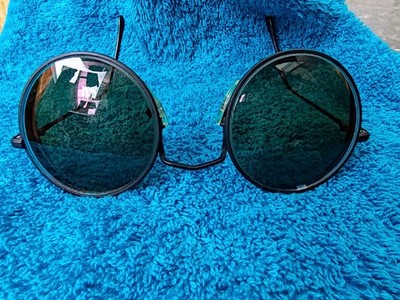 Vintage Luxottica 1152 T65 Round Glasses Frame Italy Black Circle Eyeglasses