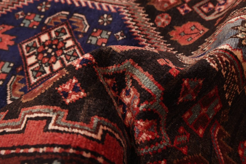 Alfombra tradicional vintage anudada a mano alfombra de lana oriental de 4'0" x 7'3" Foto 3 de 4