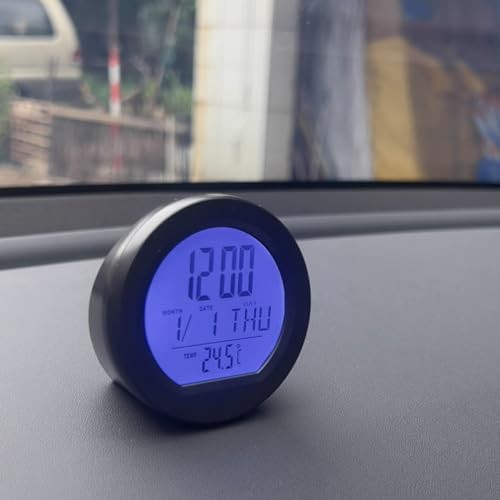 Car Dashboard Clock with Automatic Backlight at Night, Fahrenheit Temperature, - Picture 6 of 8