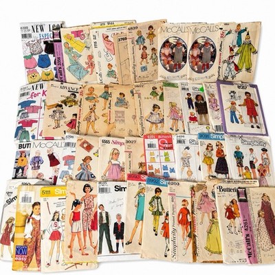 Lot 33 Vintage Sewing Patterns Children Toddler Infant Doll Clothes McCalls+
