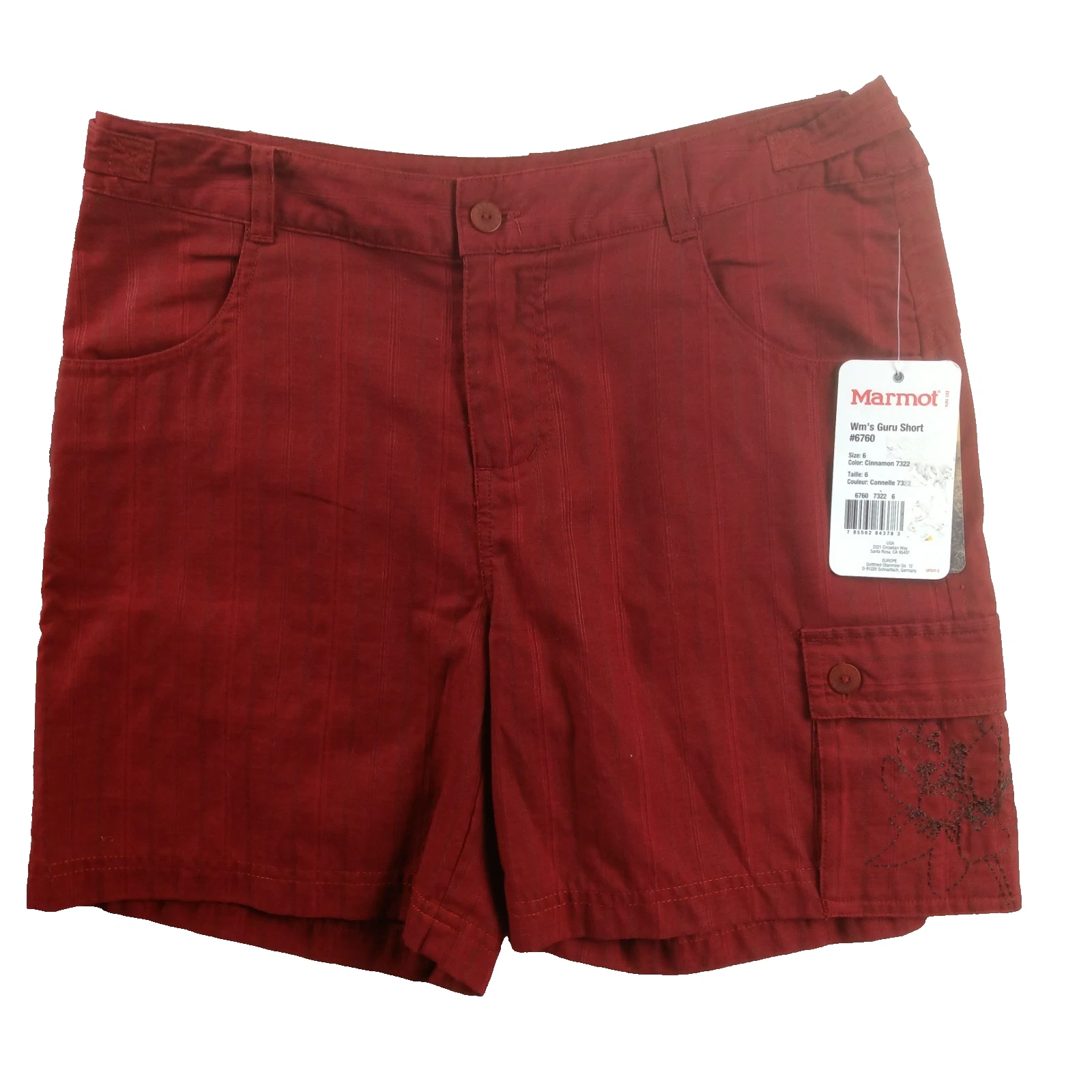 NWT Marmot Womens Guru Shorts 6760 6” Cinnamon Hemp Cotton Blend - Size 6