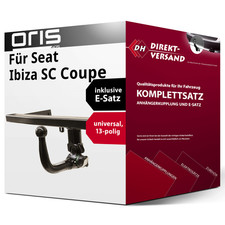 Für Ibiza SC Coupe IV 6J1 / 6P5 (Oris) Anhängerkupplung abnehmbar + E-Satz 13pol