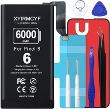6000mAh for Pixel 6 Battery New Upgraded 0 Cycle Li Polymer Super Capacity
