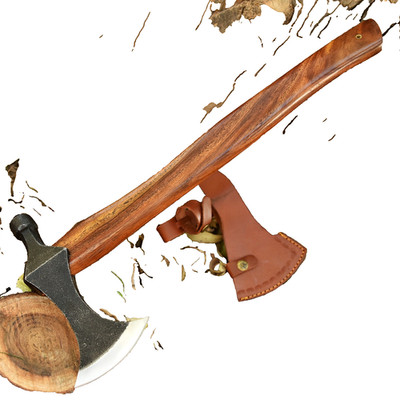 HANDMADE HUNTING HIGH CARBON STEEL AXE TOMAHAWK INTEGRAL AXE BALL HAMMER