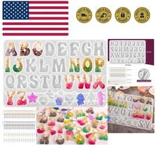 Alphabet Keychain Molds with Hole, Reversed Alphabet Silicone Molds for Epoxy...