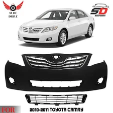 Front Bumper Cover Paintable & Grille Assembly Kit For 2010-2011 Toyota Camry