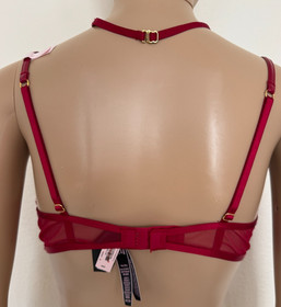 Victoria's Secret  Very Sexy Unlined Low Cut Demi Bra Thong  Set 34D ,M  Red