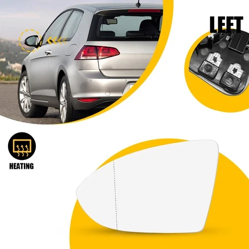 Mirror Glasses Driver Left Side Heated For Volkswagen Golf SportWagen 2015-2019