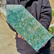 7.3LB Natural green moss agate quartz crystal obelisk aura healing