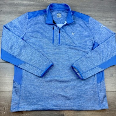 Callaway Weather Series 1/4 Zip Pullover Golf Men s XXL Blue Heather Long Sleeve