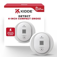 Kidde 10SDR Smoke Detector, 4-Inch Compact, AA Battery Powered, Home Safety