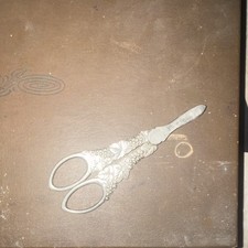 Ornate Vintage grape cutting Scissors with Floral Handle