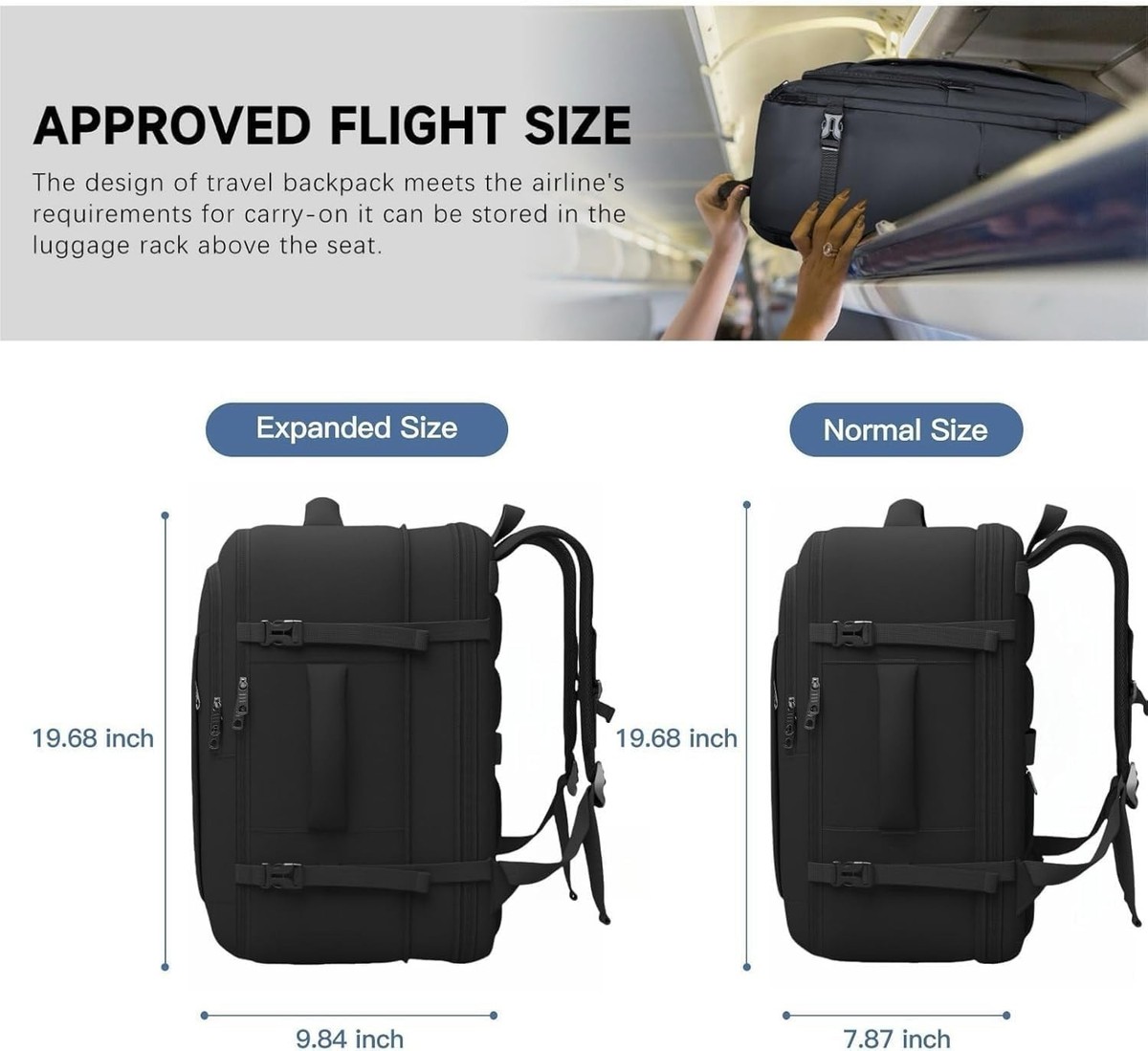 Carry On Backpack, 50L Travel Backpack, Luggage Backpack TSA Flight Approved ... | eBay Carry On Backpack, 50L Travel Backpack, Luggage Backpack TSA Flight Approved ... | eBay