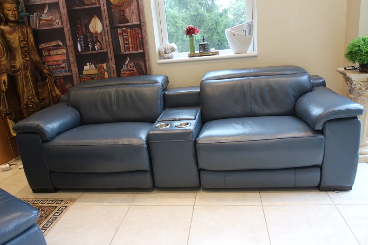 blue leather seater leather sofa dfs
