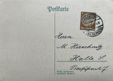 DR Postkarte Mi. 513 * Herischdorf Riesengebirge Schlesien 1938 - Halle gel.