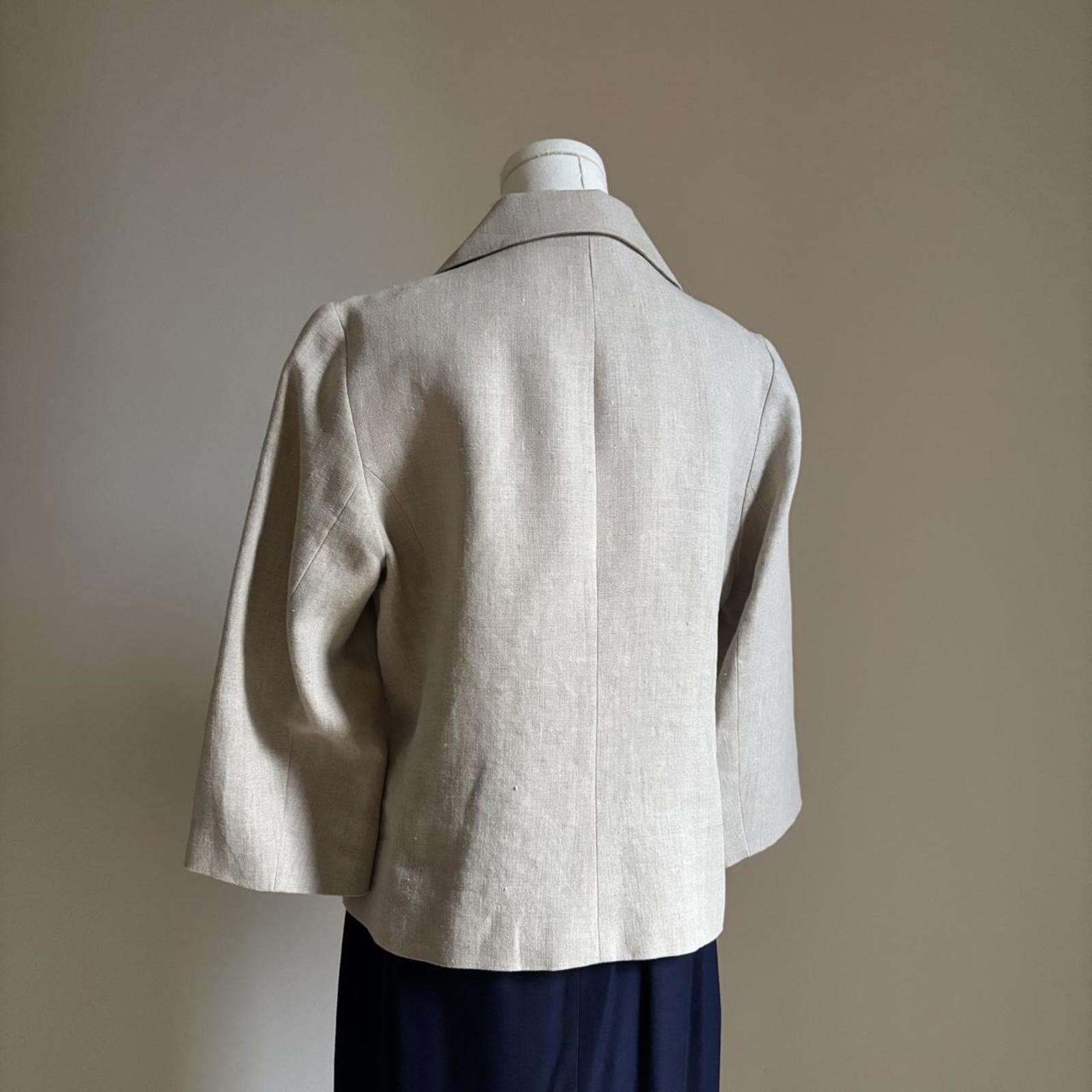 Linen double breasted button jacket - image 4