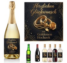 1 Aufkleber Flaschenetikett Hochzeitstag 50 Jahre Goldene Hochzeit Geschenk D18
