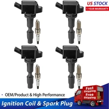 Ignition Coil and Spark Plug Fits 2015-2017 HYUNDAI SONATA 2016 KIA OPTIMA