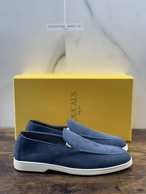 Doucal S Mocassino Sommer Walk Veloursleder Avio Luxury Herren Schuhe 40