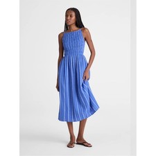 Madewell Smocked High-Neck Midi Dress