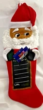 African American Santa Christmas Stocking Black Paper Party 21" New