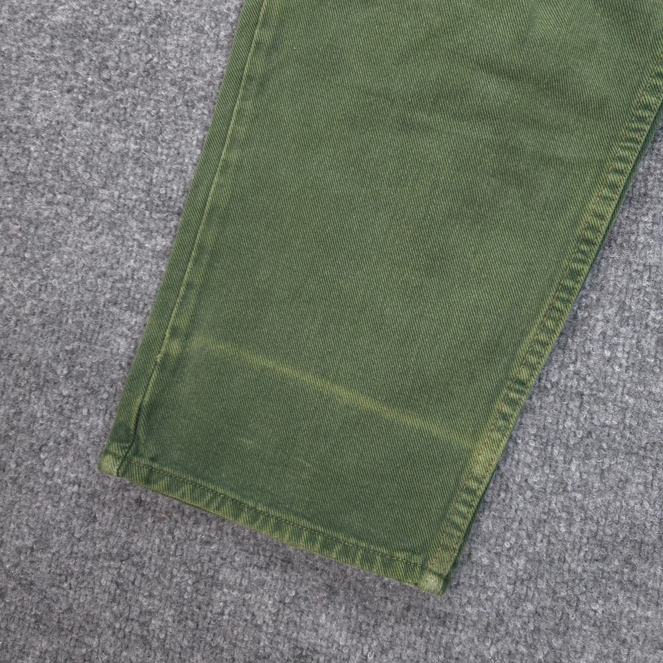 VINTAGE Silvertab Jeans Mens 32x30 Green Denim Baggy Skater Street Wear 90s USA - Image 2 of 4