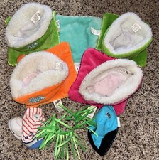 Zhu Zhu Pets Hamster Blanket Bed Green Blue Pink Orange 3 costumes 13pc Lot
