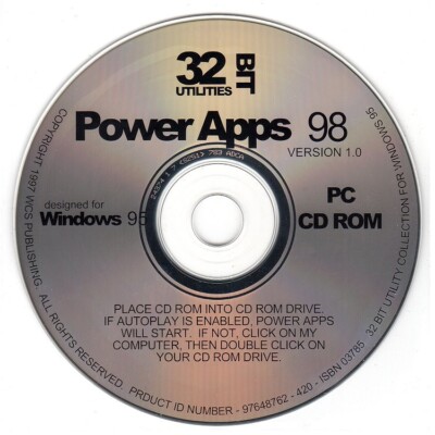 Power Apps 98 (PC-CD-ROM, 1997) for Windows - NEW CD in SLEEVE
