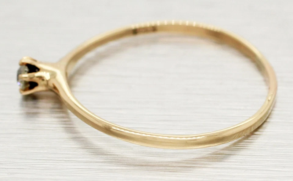 Vintage 0.10ct Round Diamond Solitaire Engagement Ring - 14k Yellow Gold - Image 2 of 4