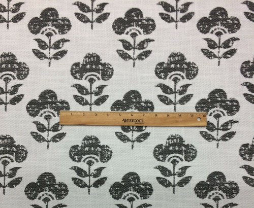 BALLARD DESIGN NITISHA GRAPHITE InsideOut® GRAY FLORAL FABRIC BY THE YARD 56"W - Picture 2 of 6