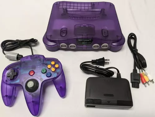 Vtg N64 Funtastic Grape Translucent PURPLE Nintendo-64 Gaming Console System A