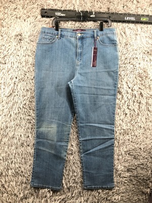 Gloria Vanderbilt Amanda High Rise Taper Jeans Size 16 Short Womens Blue FLAW
