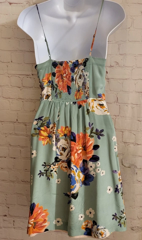 Новый без ценников сарафан Moulinette Soeurs Anthropologie как новый 100% шелк с цветочным принтом размер 0 - Изображение 4 из 4