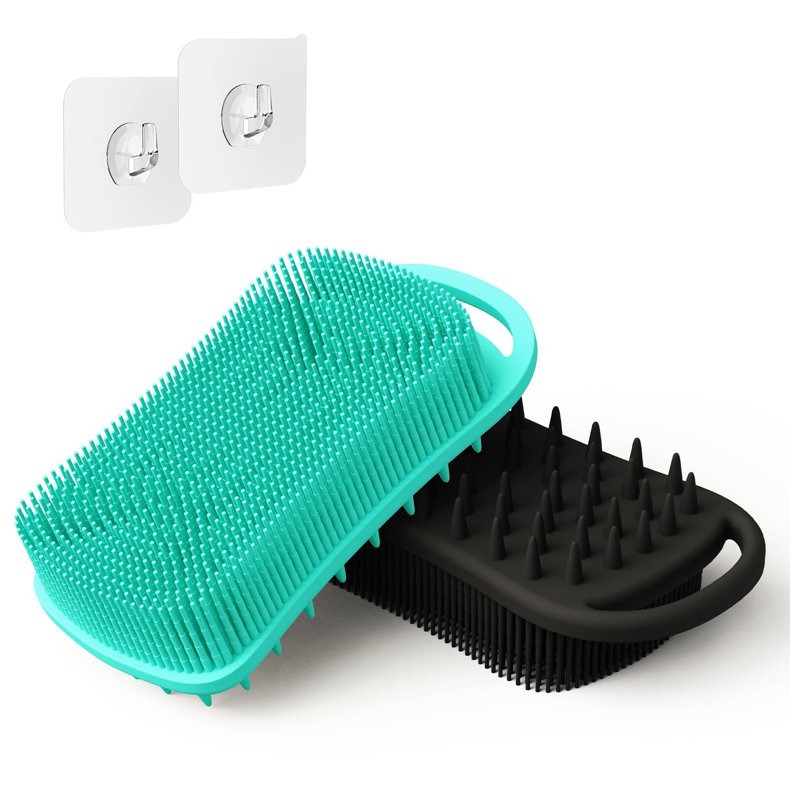 2pcs Non-Scratch Silicone Sponges Food-Grade Dish Cleaning Brush Kit