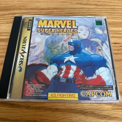 Marvel Super Heroes Sega Saturn Japan Ver Tested Capcom 2D Fighter Complete CIB