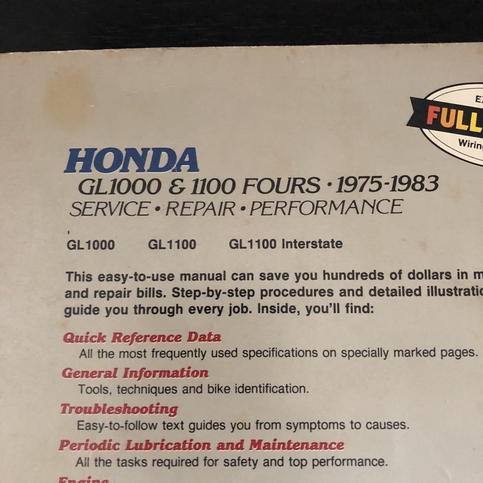 1975 - 1982 Honda Goldwing Gl1000 1100 Clymer Service Repair Performance  Manual | eBay