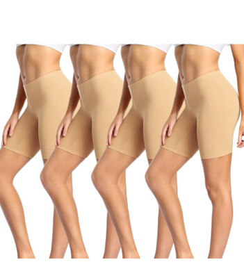 wirarpa Boxershorts voor dames, korte modal onderbroek voor onder jurken, verpakking van 4 stuks, meerkleurig, maat, S