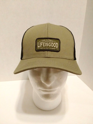 Life is Good A Hard Mesh Back Cap Positive Lifestyle Green One Size 56259
