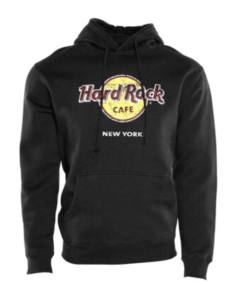 NEW! MENS BLACK PULLOVER HARD ROCK CAFE HOODIE