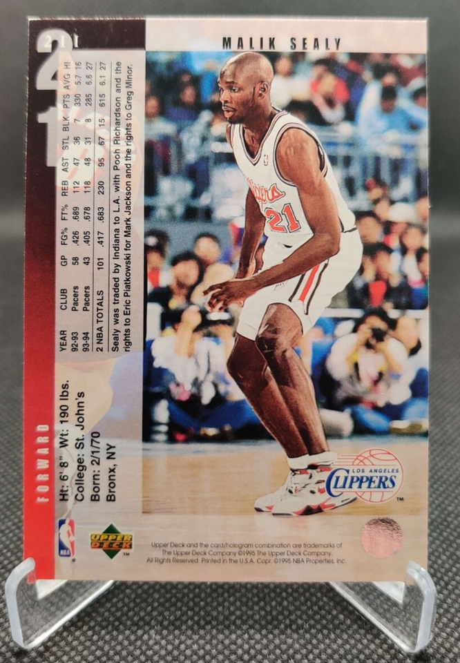 1994-95 Upper Deck #211 Malik Sealy Los Angeles Clippers Basketball ...