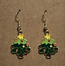 Vintage Christmas Tree Gold Dangle Fashion Christmas Casual Fun Earrings