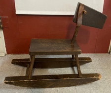 Vintage Primitive Putney Basket Ville Wooden Dog Rocking Horse Toy 20" 24"