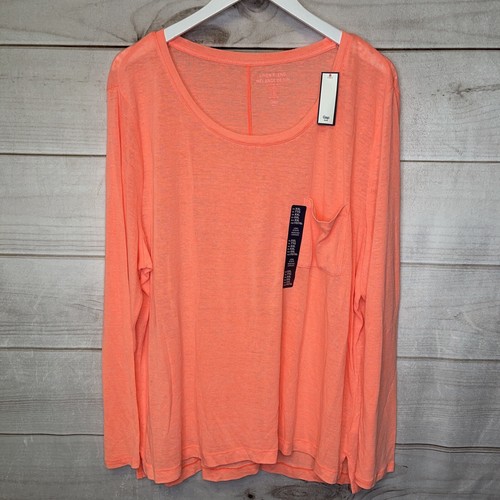 Gap Womens Top XXL Linen Blend Neon 