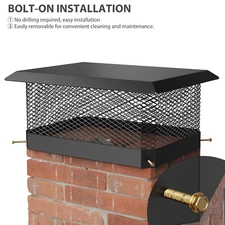 5-18" Round Chimney Cap Cover for Wood Stove Fireplace Flue Outdoor Weatherproof