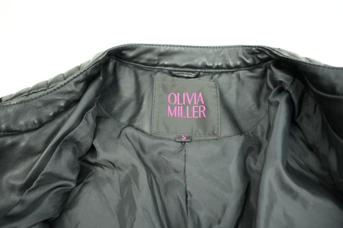 Olivia Miller Y2K Womens Small Faux Leather Biker jacket Chic - Picture 9 of 13