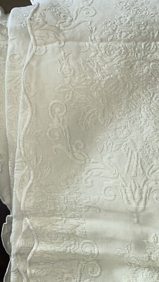 JCPenny Home Collection Embroidered Full Bed Spread 100% Cotton Misty Jade