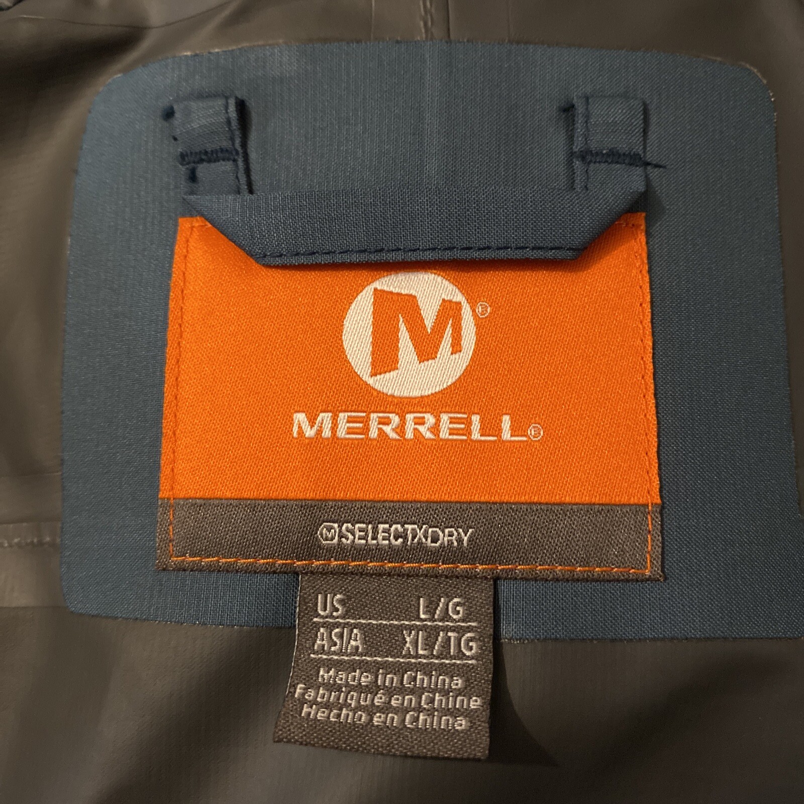Merrell Men’s Select X Dry Blue Rain Jacket Size Larg… Gem